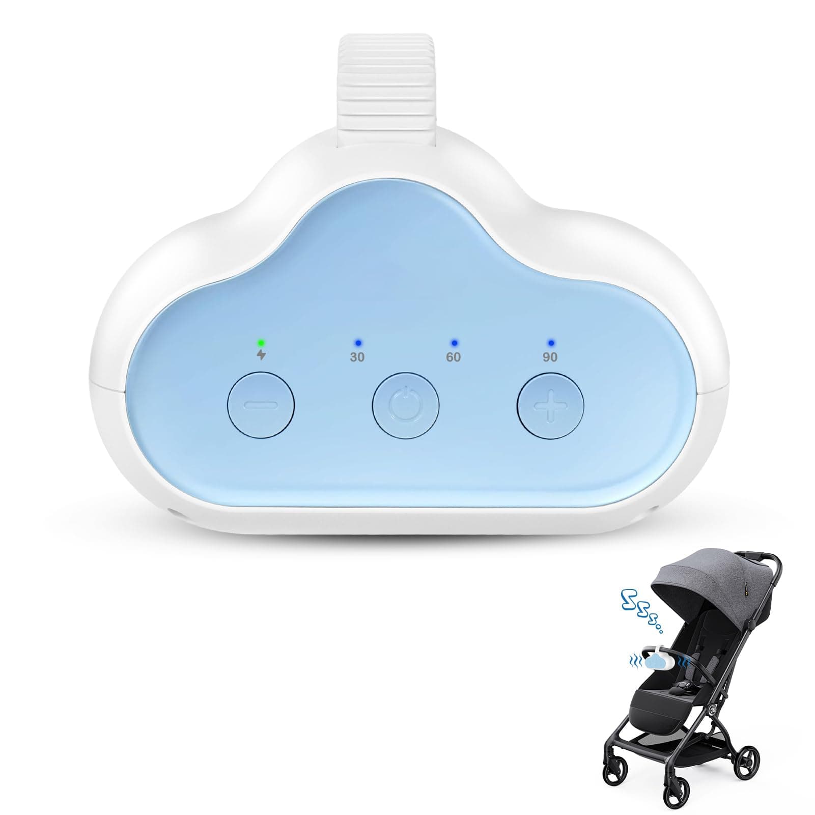 Kinderwagenschaukler: Elektrischer Kinderwagen Rüttler mit Timer und Einstellbaren Schaukelintensitäten USB-C Aufladbar
