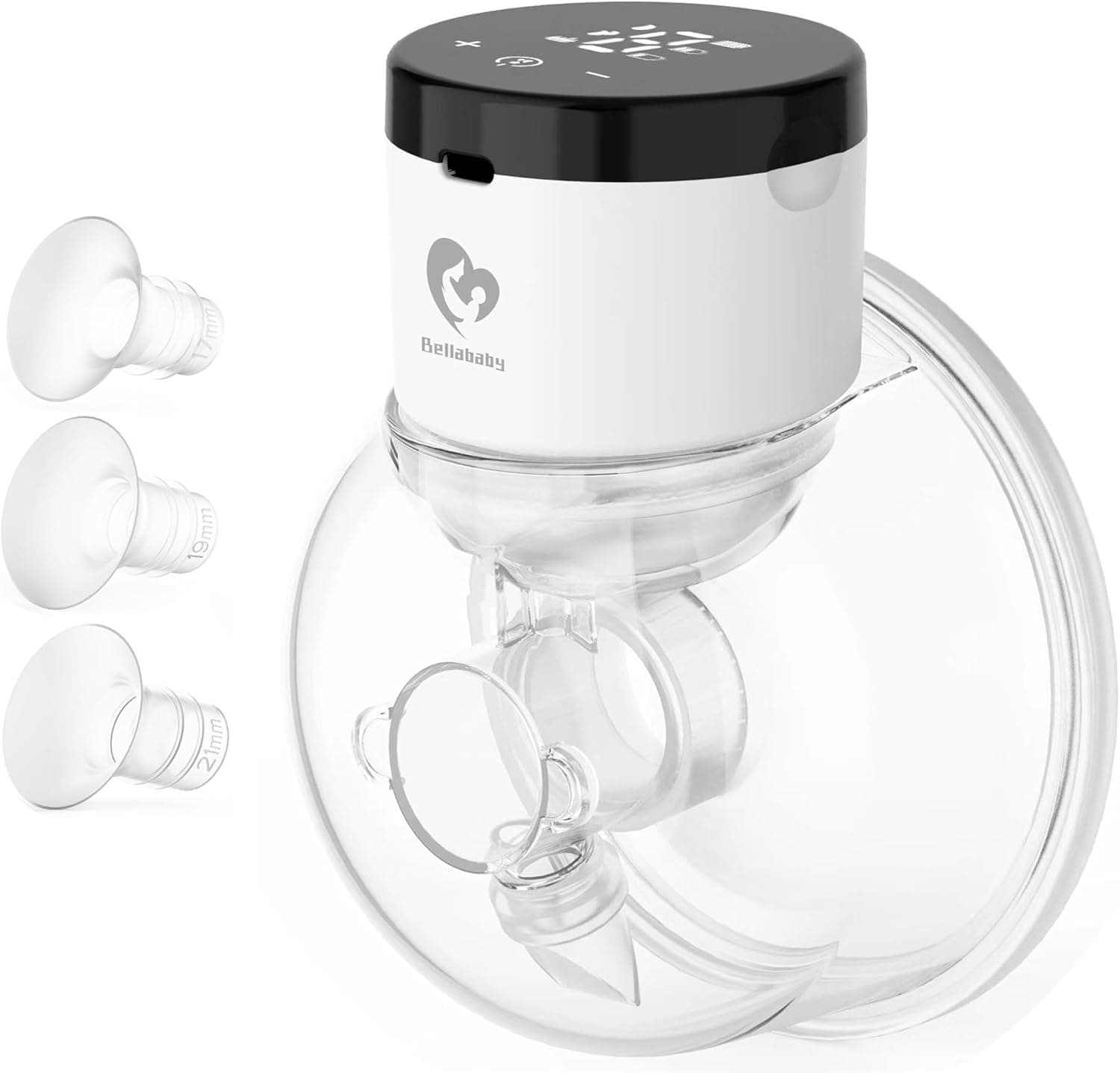 Bellababy Elektrische Milchpumpe Tragbar, Schmerzfrei und Geräuscharm, 4 Modi und 9 Saugstufen, Touchscreen-LCD-Display,