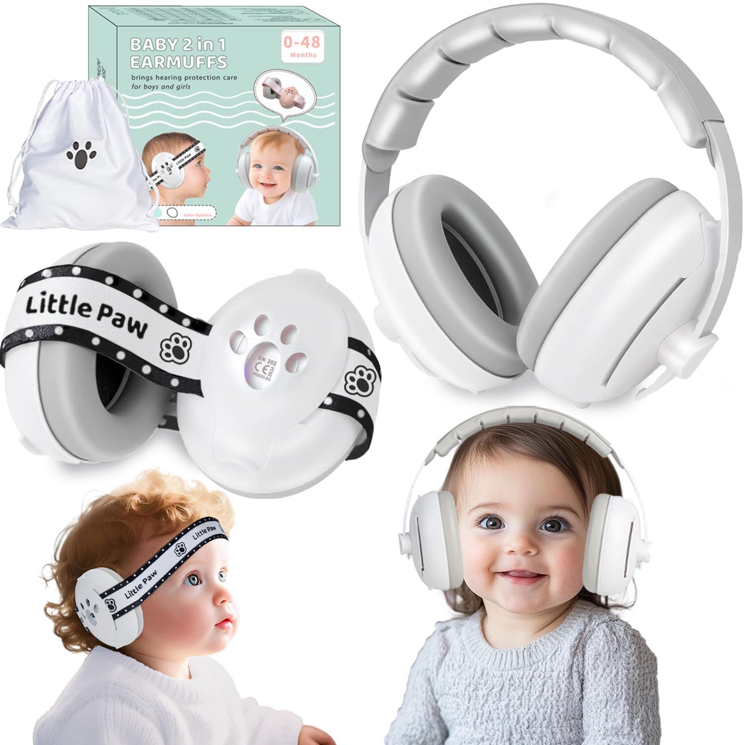 2-in-1 Baby Gehörschutz für Kleinkinder - CE & UKCA zertifiziert - Geräuschreduzierte Ohrenschützer gegen Hörschäden & v