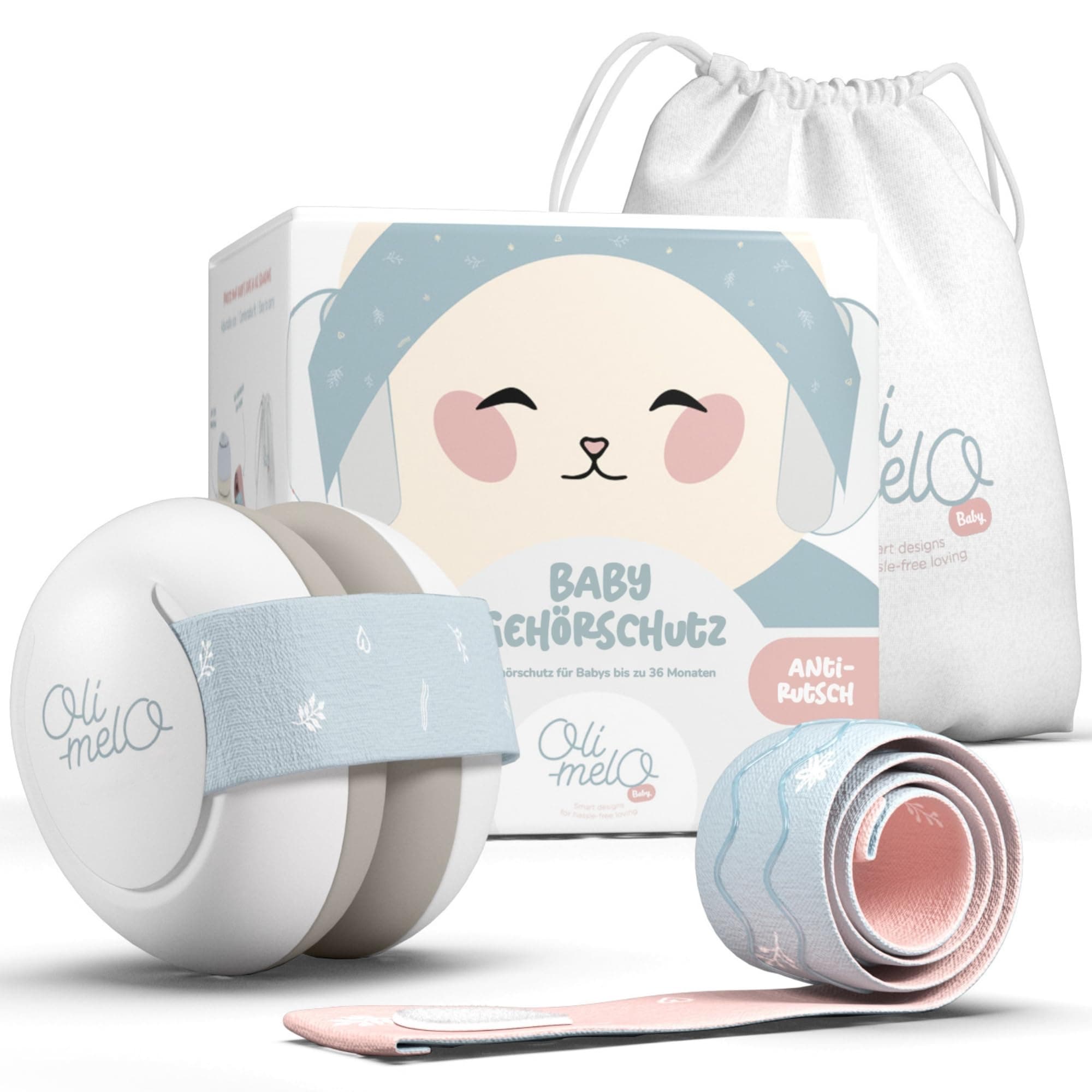 Hörfond Schutz für Babys -Baby Kopfhörer mit Lärmschutz bis 34 dB - CE-Zertifiziert - Rutschfeste Verstellbare Stirnbänd