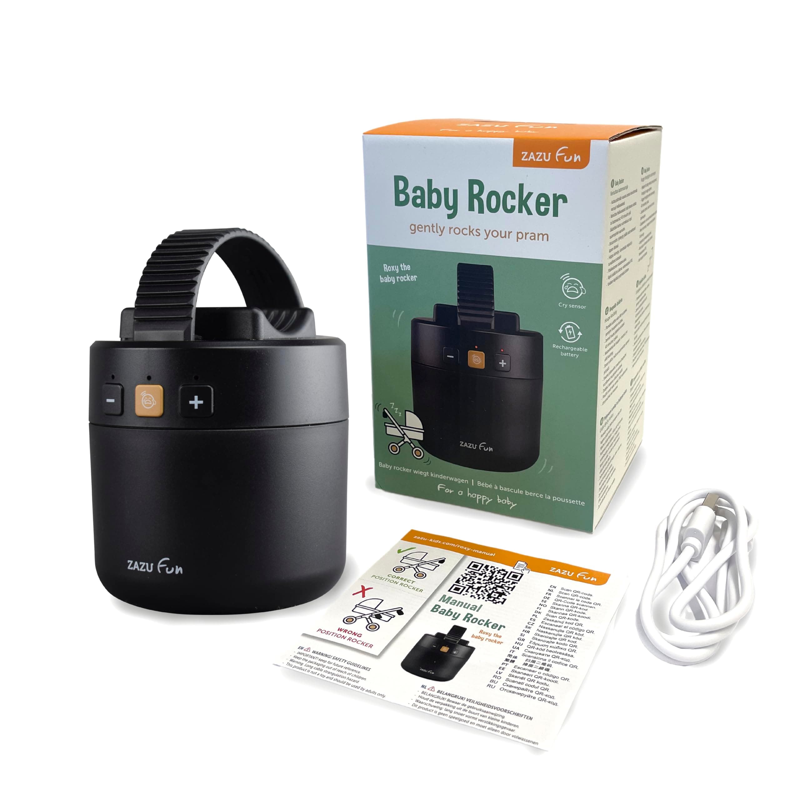 ZAZU ROXY Baby Rocker - Elektrischer Schaukler für Neugeborene mit Weinen-Sensor & Auto-Modus - praktisch, sicher & bequ